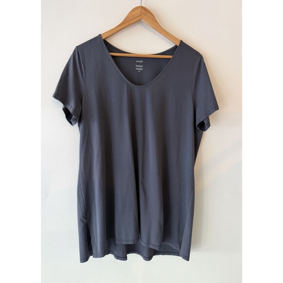 J. Jill Tops - J.Jill Pure Jill Top Womens Large Tall Gray Side Slit Elliptical Tee Shirt